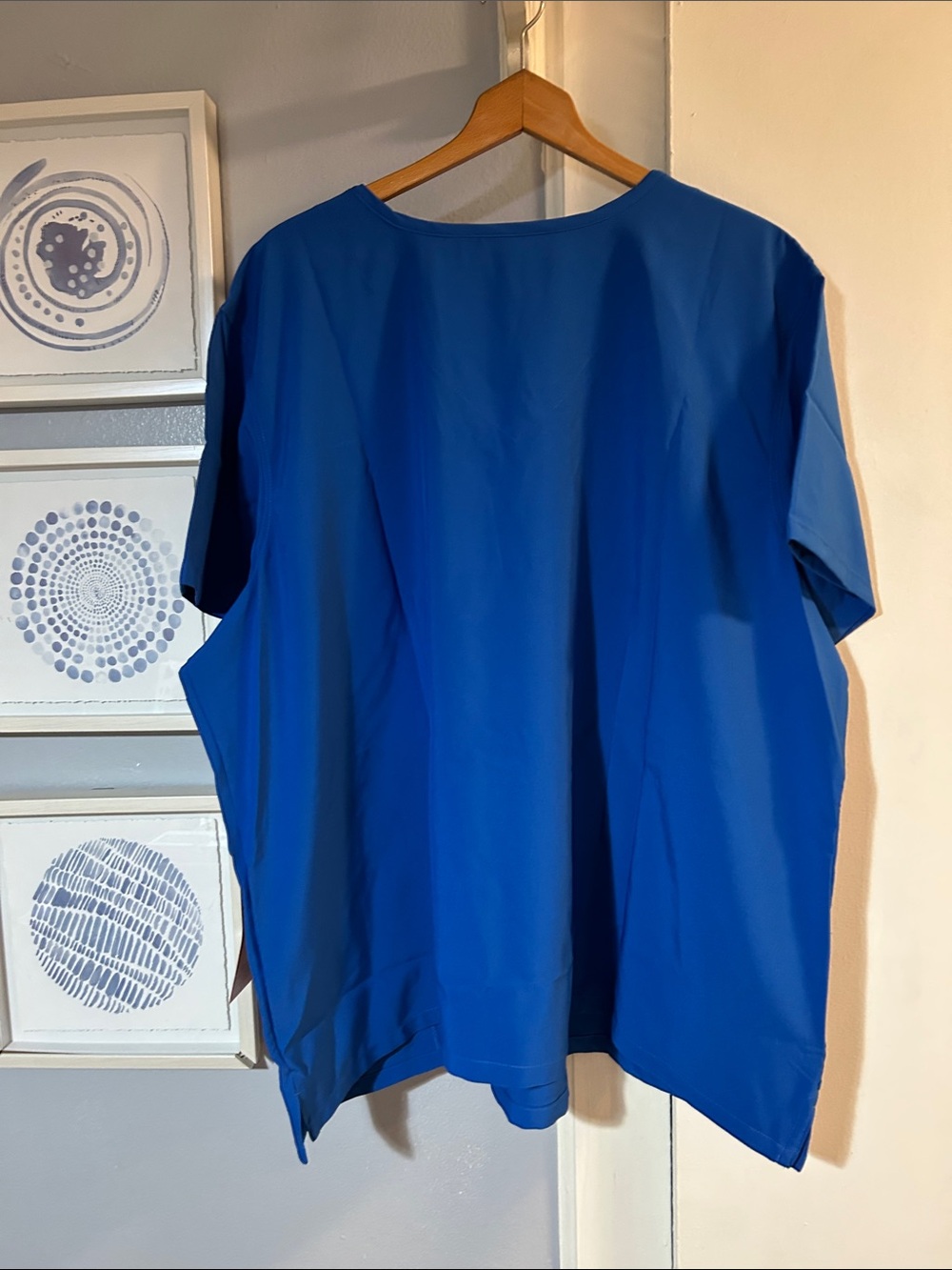 NWT Urbane Performance scrub top Size 4XL Royal Blue Short Sleeve - Picture 3 of 6